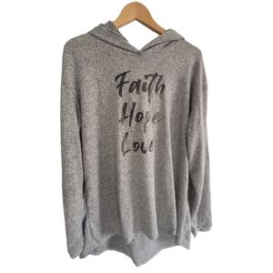 Cloth & Portrait Hooded Medium Weight Sweat Shirt Size XL Faith Hope and Love
